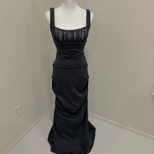 Cache Evening Gown Ruched Y2K Milkmaid Babydoll Glam Elegant Whimsigoth HOCO 8